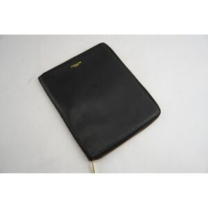 Coach iPad Tablet Case  Black Crossgrain Leather Zip Around